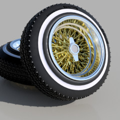 1:25-1:24 Scale Lowrider Wire Rims Resin Printed Rims and Tire Kit
