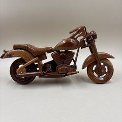 Handmade FX-Style Cruiser Motorcycle Wood Model, Bike Decor