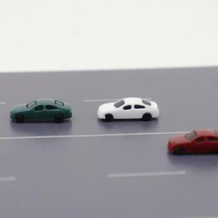 12pcs 1:250-300 Miniature Cars Model Toys Painted ABS Vehicle for Railway Train~