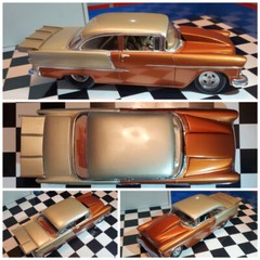 Resin Rear Spoiler & Outlaw Hood Combo for ’55 Chevy Bel Air Sedan 1/25.