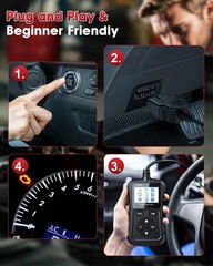 XIAUODO OBD2 Scanner Car Code Reader Support Voltage Test Plug and Play Fixd Car