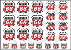 NEW PEEL & STICK 1/2 3/8 1/4 INCH PHILLIPS 66 RED 25 DECAL SHEET DIORAMA MODEL