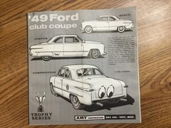 AMT 1949 Ford Club Coupe 1/25 Scale Built Plastic Model w/directions and box