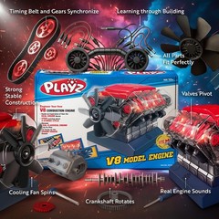 Realistic V8 Engine Model – Battery-Powered STEM Educational Kit for Ages 12+