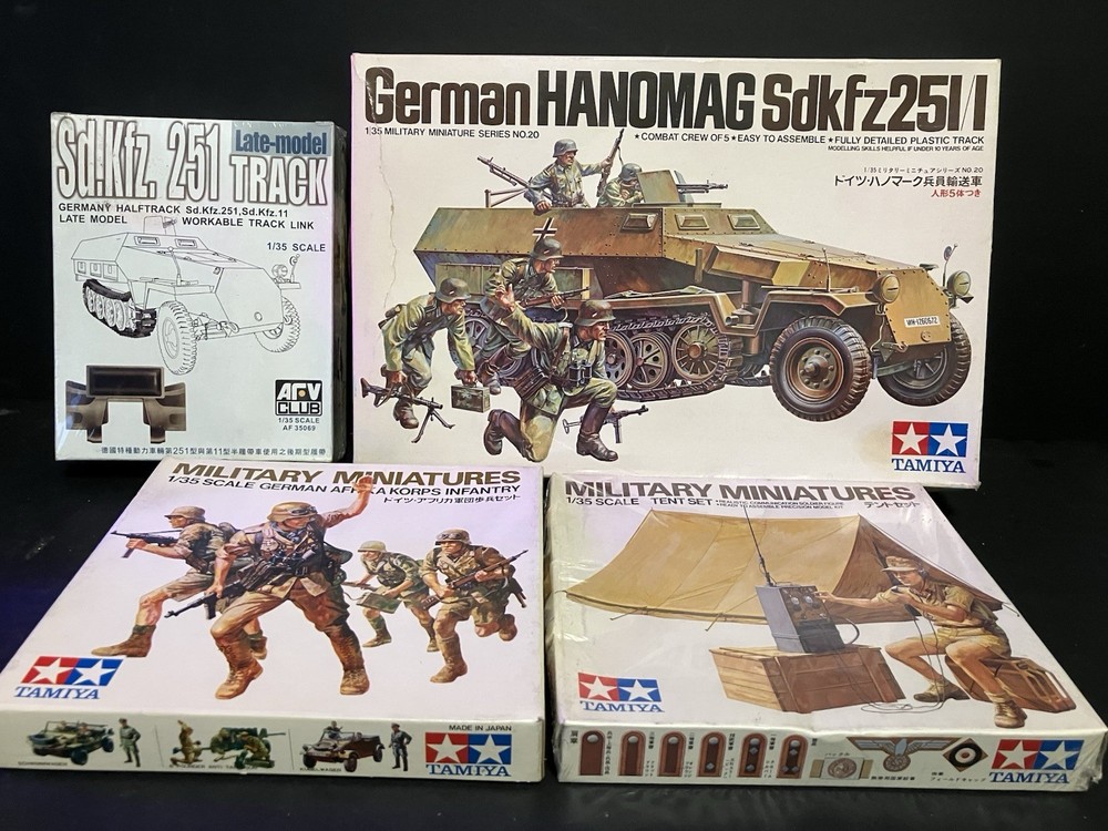 Tamiya 1/35 German Hanomag Sd.Kfz.251 Bundle + AFV Club Tracks Afrika Korps NOS