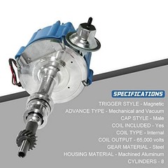 HEI Ignition Distributor for Small Block Ford 351W Windsor 5.8L 8 Cylinder New