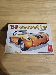 Vintage AMT Model Kit 1955 Chevrolet Corvette 2n1 Kit 1:25 Build Stock Or Drag