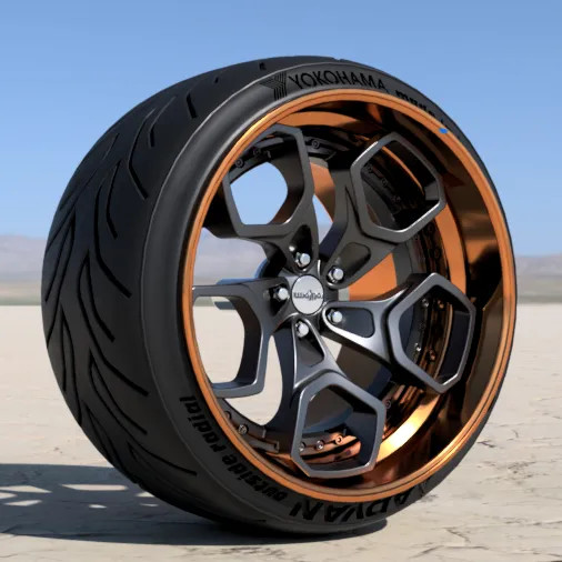 1:25-1:24 Scale Rotiform 19 Inch Resin Printed Rims and Tire Kit