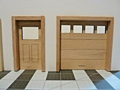 1:24 Scale Oak 3 Door Set Model Working Garage/Gas Station Diorama Accessories