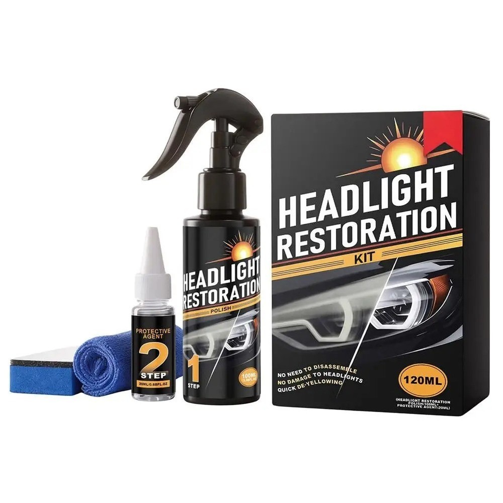 Toretark Headlight Restoration Kit – No-Sanding, Restore Yellowed, Foggy Headlig