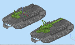 3D printed 1/72/35 UK “Crusader 5.5-in.Sp” artillery tank model kit