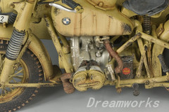 AwardWinner Built Schuco Large 1/10 Diecast BMW R75 Motorcyle Sidecar+Rebuilt