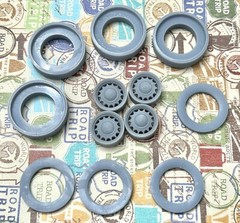 Resin 15-Inch “Artillery” Wheels, W/ Wide Whitewalls,1/24 1/25 Scale