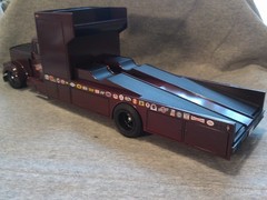 1/25 Scale Adult Built White Road Boss Custom Car Hauler.