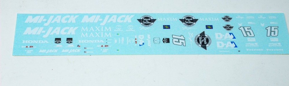 1/25 2015 Mi-Jack Dallara Honda Waterslide Decal sheets Fontana Graham Rahal