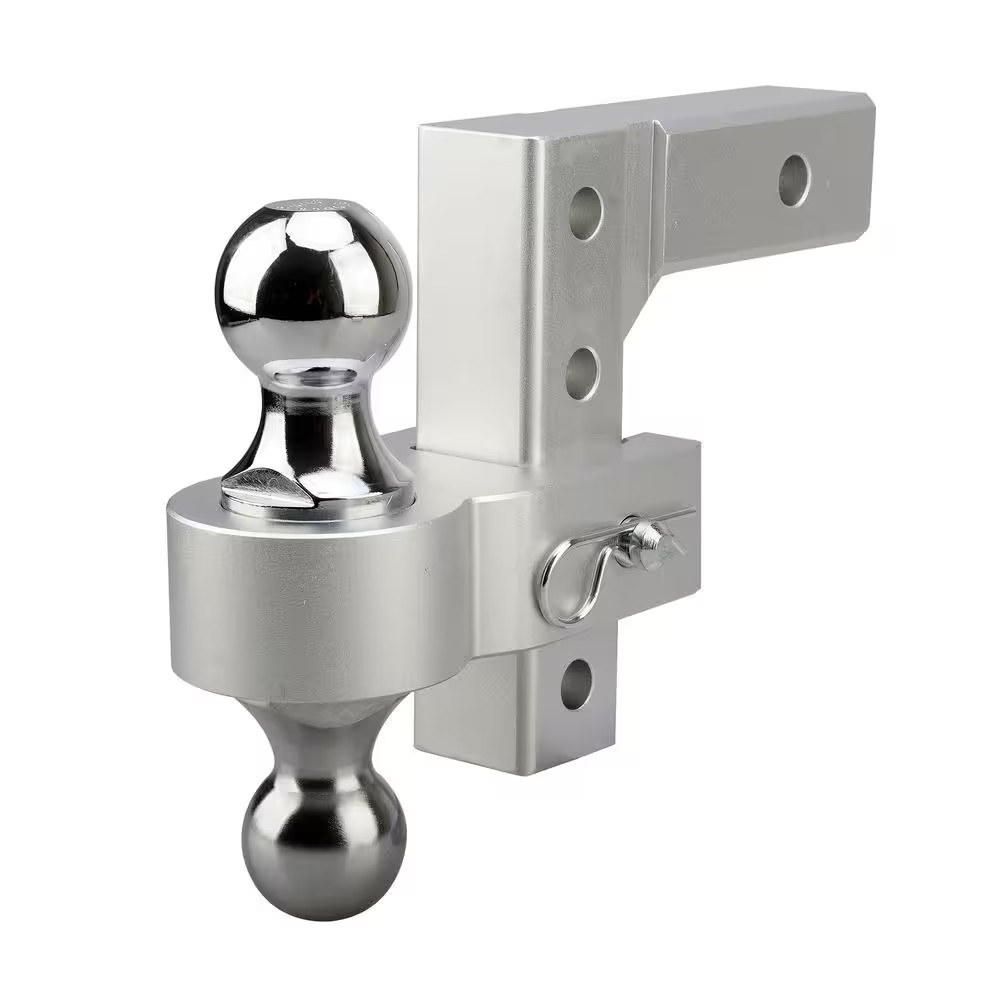 12,500 Lbs. Capacity 4 In. Drop Adjustable Trailer Hitch with Dual Stainless-Ste