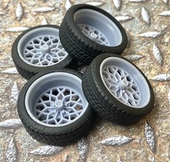 1/24 Scale: 21/20 inch Pontiac Bandit Snowflake Wheels/tires for Model Car.Resin