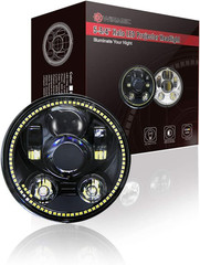 5-3/4 5.75″ LED Motorcycle Headlight with Halo DRL Compatible with Harley Davids
