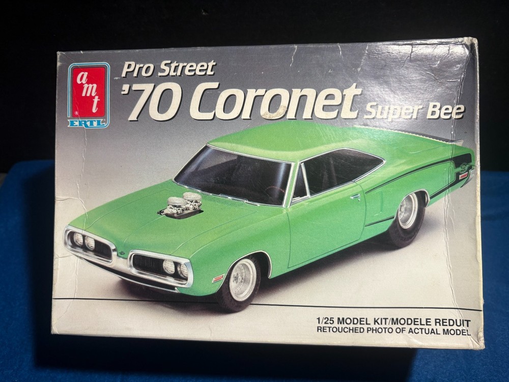 1/25 AMT PRO STREET 1970 DODGE CORONET SUPER BEE TAN MODEL CAR KIT OPEN B10