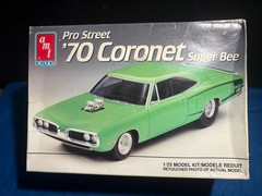1/25 AMT PRO STREET 1970 DODGE CORONET SUPER BEE TAN MODEL CAR KIT OPEN B10