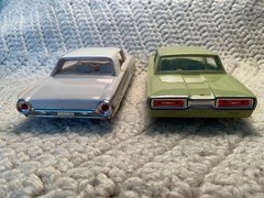 Lot Of 2 Vintage AMT 1/25 Ford Thunderbird Promo Car Models 1962 & 64 Coupes