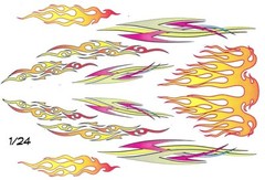 Modern Hot Rod Flames & Graphics 2 1/25th – 1/24th Scale Waterslide Decals white