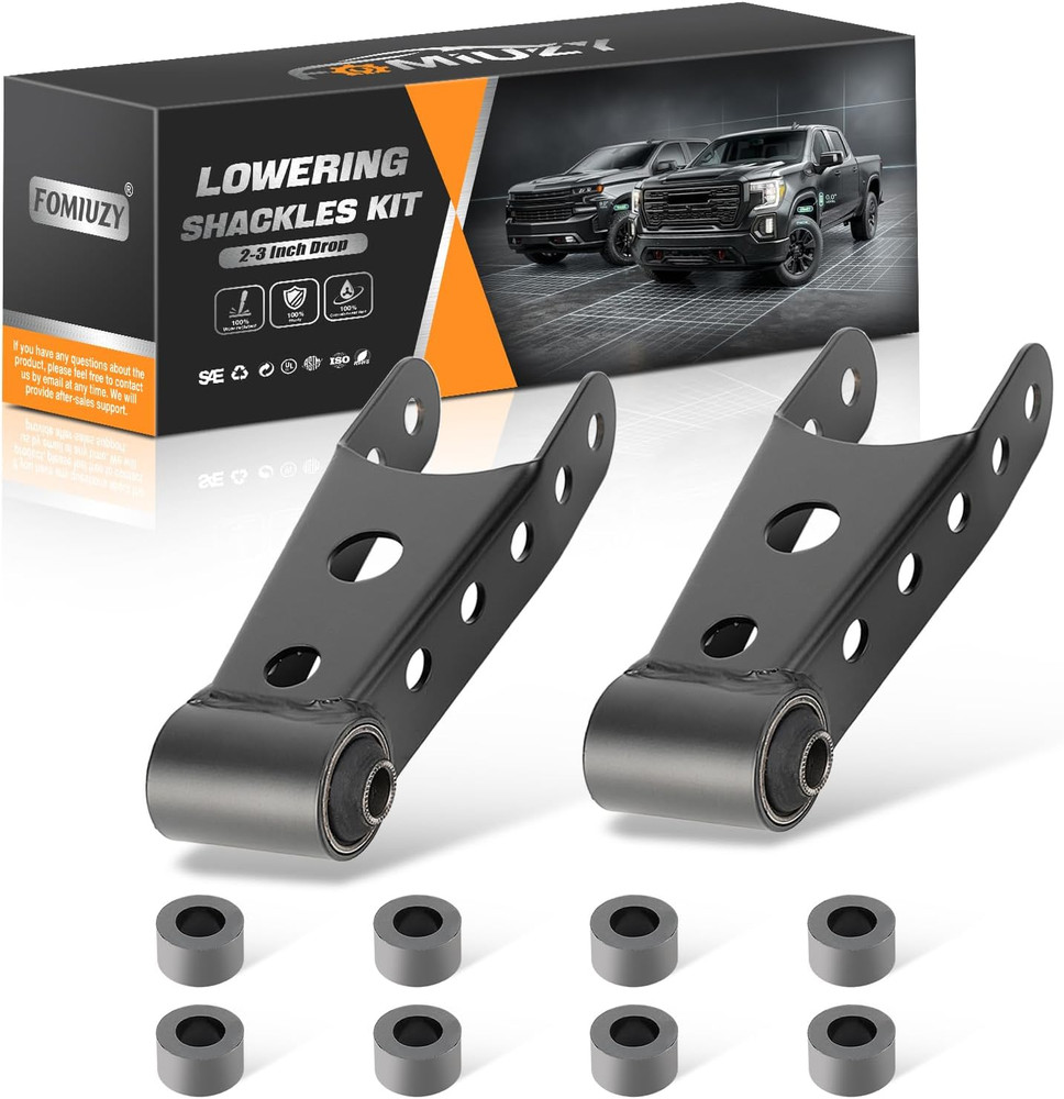1-2 Inch Suspension Rear Drop Lowering Shackles Kit Fit for Chevy Silverado GMC
