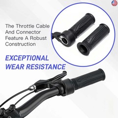 Full Twist Throttle Grip for Electric Bike 12V–72V, 3-Pin Waterproof Universal E