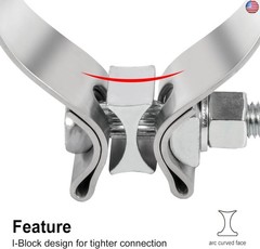 TIROL 2.75 inch Exhaust Clamp, 2 3/4 Exhaust Clamp Stainless Steel Narrow Band