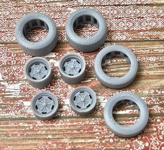 1/24 Scale: 15-inch “A.R. Salt Flat Special” Resin Wheels W/ Wide Rear Tires