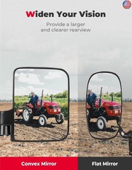 KEMIMOTO Tractor Magnetic Side Mirrors, 114 Lbs Magnet Rear View Mirror for