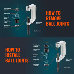 Ball Joint Press Kit, C-Press Ball Joint Remove and Install Tools, for Most 2WD