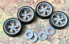 1/24 Scale: 24-Inch “Intro Spyder” Wheels And Tires; Resin;1/25