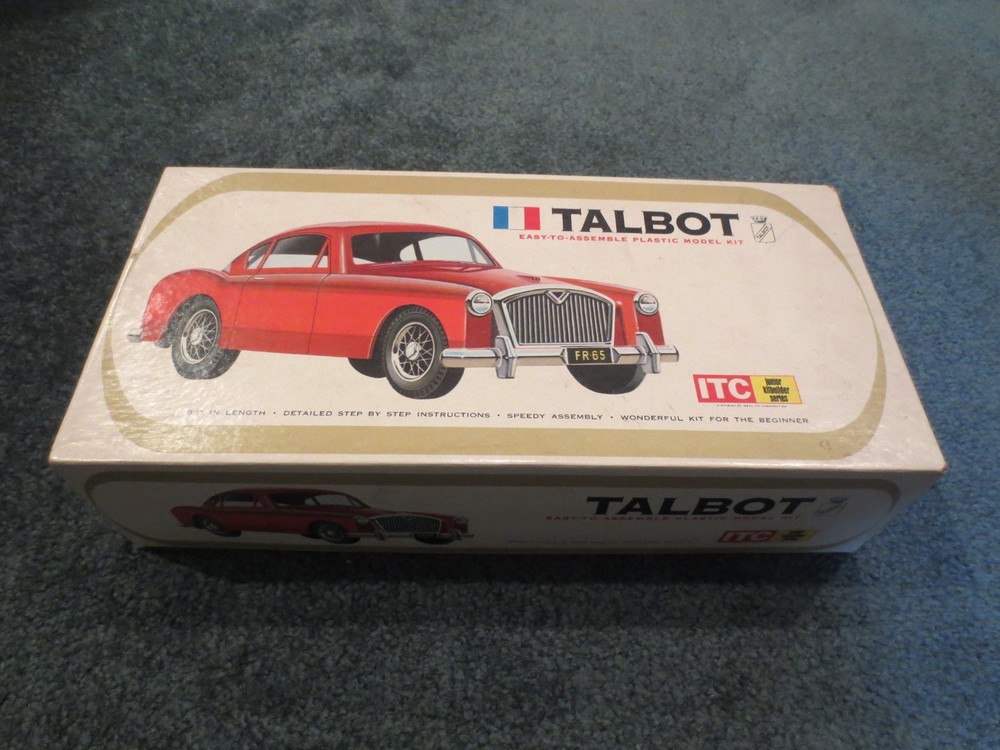 VINTAGE IDEAL TALBOT-FRANCE MODEL KIT EMPTY BOX DATED 1963 – USA – SUPER RARE