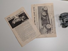 Hubley 1930 Packard Roadster Metal Car Model Partially Assembled FOR PARTS