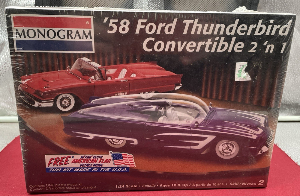 Monogram ’58 Ford Thunderbird Convertible 2’n 1 Factory Sealed 1/24 Scale