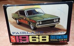AMT 1968 Ford Fairlane Torino GT model kit unbuilt 60s issue screw bottom
