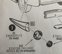 50 Ford Convertible CUSTOM TAILLIGHTS 146 1623B Model Car Parts COMBINE