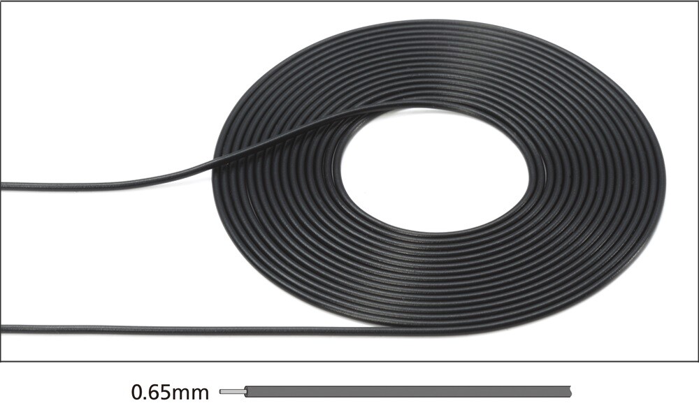 Tamiya Detail-Up Parts Series CABLE (0.65mm OUTER DIAMETER / BLACK) 12676