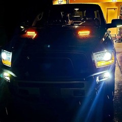 Clear Lens Sequential LED Hood Vent Lights Compatible with Ram 1500 2010-2018…