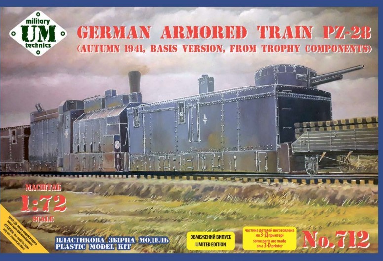 UMT 712 German armored train PZ-28 (autumn 1941, from trophy components) 1/72