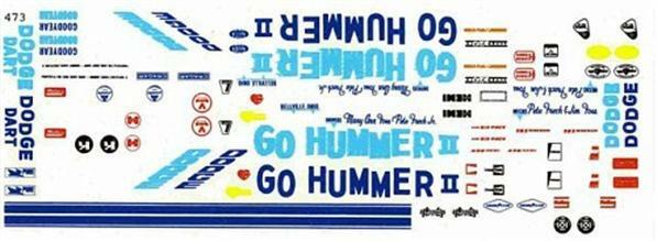 Fred Cady 473 Go Hummer II 68/69 Dart-M Foss/P Frech Jr drag decal
