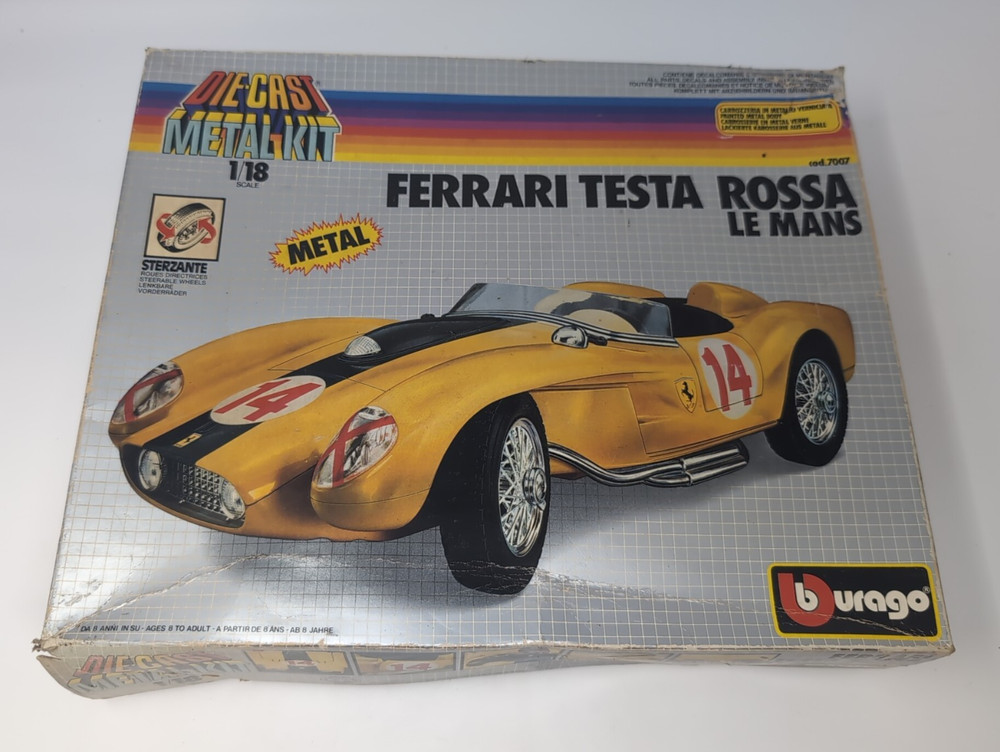 1957 Ferrari Testa Rossa Le Mans DieCast Metal Kit #7007, Bburago (1983) Parts
