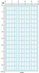 White 5mm Impact Font 0-9 Numbers Military Car Figure Markings Water Slide Decal
