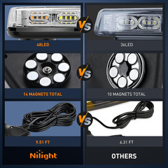 2PCS 12 Inch Roof Top Strobe Lights 48LED Hazard Light Emergency Safety Warning
