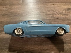 Vintage Wem-Mac 1967 Ford Mustang Fastback 2+2 GT 1/12 Plastic Promo Car Blue