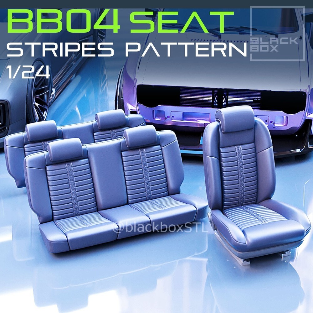 1:25-1:24 Scale Resin Stripes Pattern Bucket seat and rear set upgrade set