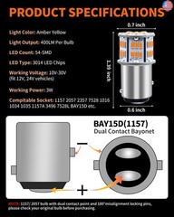AUXLIGHT 1157 LED Bulbs 54-SMD 300% Super Bright 2057 2357 7528 1016 1034 LED