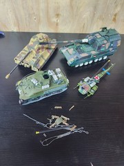 Tank Lot / Assorted Tanks & Helicopter Model Parts lot / Read Description