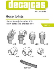 Decalcas 1:20 Scale Detail-Up 1.2mm Hose Joints resin parts Set 3 # DCL-PAR048